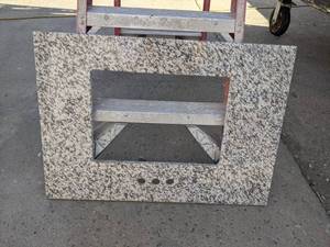 (Lot of 2) Bella CORE Prescott Granite Bathroom Sink Slab 31 x 22 x 34- 4 Center Faucet - Offset Cutout Opening is 17 x 12-14 - Sink in Lot 55 Fits this Top
