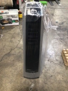Lasko High Velocity 35 in. 3 Speed Gray Oscillating Tower Fan with Auto Shut-Off Timer and Remote Control