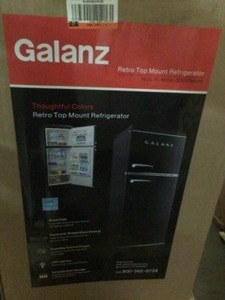 Galanz 10.0 cu. ft. Retro Top Freezer Refrigerator with Dual Door True Freezer, Frost Free in Black