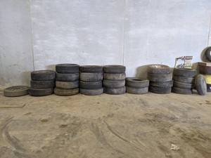 (Lot of 27) 14, 15 and 16 Car and Truck Tires - Some have rims - Most tires are 16