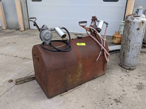 Steel Fuel Tank w Manual Pumps - Measures about 49 x 31 x 23 - Empty