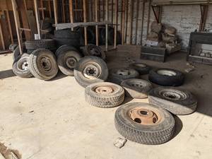 (Lot of 27) 14, 15 and 16 Car and Truck Tires - Some have rims - Most tires are 16
