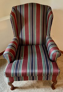 lot 76 image: Vintage Upholstered High Back Armchair