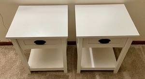 lot 57 image: Pair of White Nightstands