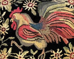 lot 55 image: Rooster Needlework Pillow