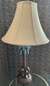 lot 14 image: Hear No, See No, Say No Monkey Lamp