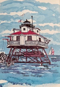 lot 23 image: Thomas Point Light by Donna Elias Print