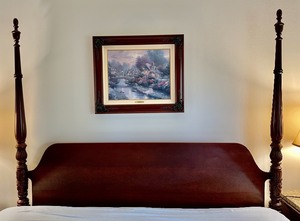 lot 35 image: Stunning 4 Post King Bed Frame (mattress and box spring NOT included)