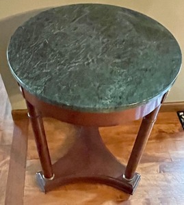 lot 43 image: Marble Top Accent Table