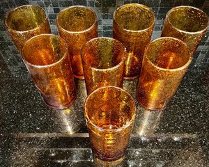 lot 105 image: 8 Orange Glasses