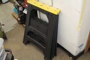 lot 141 image: Lot of (2) Plastic Sawhorses