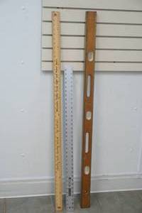 level and yard sticks
