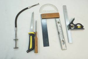 Level, knife, protractor and more