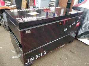 lot 952 image: Metal Job Box Black w logo Zombie Survival Kit 48Lx24Wx30H  with Powered Light