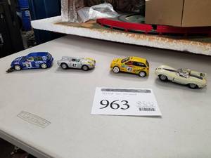 lot 963 image: Lot of (4) Slot Cars 132  - #60 Speedster, #41 Ibiza Kit Car, #47 Porsche 550 S Spyder, #3 VW by Ninco