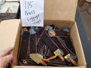 lot 1012 image: Lot of Brass Luggage Tags Engravables