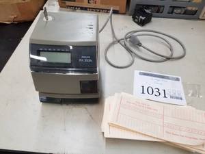 lot 1031 image: Vintage Amano PIX 3000x Time Clock  with Blank Time Cards