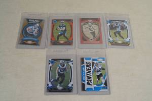 lot 68 image: 2021 Certified Numbered Panthers Cards - McCaffrey, Moore