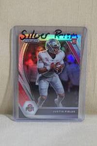lot 61 image: 2021 Panini Silver Prizm Justin Fields Rookie Card