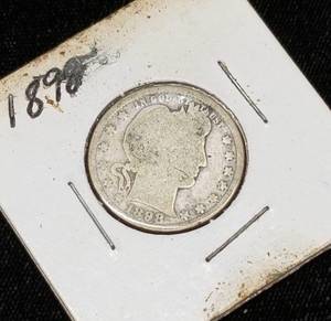 2 SILVER QUARTERS 1898 BARBER 1928-D STANDING LIBERTY