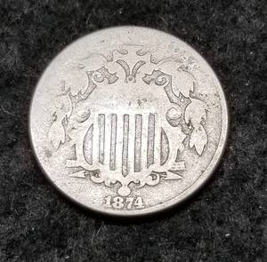 1874 US SHIELD NICKEL