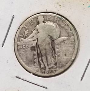 1925 US STANDING LIBERTY QUARTER & 1991-S PROOF KENNEDY HALF
