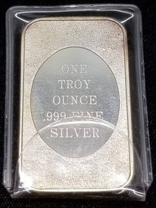 1 TROY OZ .999 FINE SILVER ART BAR GEORGE WASHINGTON