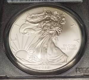 2012(S) AMERICAN SILVER EAGLE 1 TROY OZ .999 FINE SILVER MS70 PCGS FIRST STRIKE