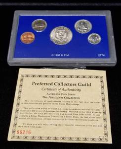 US AMERICANA SERIES 5 COIN SET (SILVER 50C, 25C, 10C)