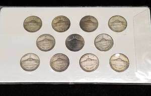 COMPLETE SET OF 11 US WWII WAR TIME SILVER WAR NICKELS
