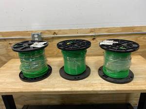 lot 51 image: SOUTHWIRE Lot of 3 Rolls of-  20497401 6 Green Str By 500 Thhn Single Wire (used)
