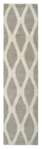lot 110 image: ALLEN  ROTH Barrbridge 2 x 8 Shag Stone Cameo Trellis Mid-century Modern Runner