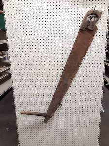 lot 1020 image: Antique 2-Man Saw - About 47 Long Overall