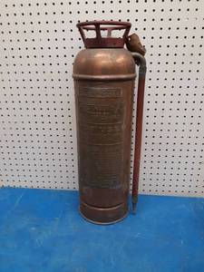 lot 1071 image: Antique Miller & Peerless Copper and Brass Fire Extinguisher