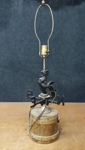 lot 1090 image: Vintage Rooster Weather Vane Lamp - about 31 Tall