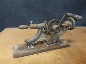 lot 1103 image: Antique Drill Press - About 24 Overall - Cracked part on bottom