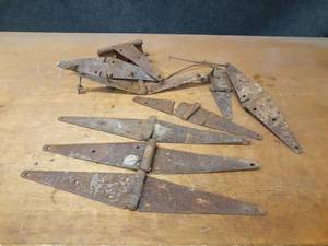 lot 1109 image: Large Lot of Barn Door Hinges - Longest is about 20