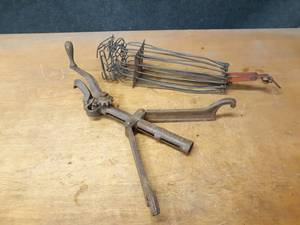 lot 1119 image: Unusual Antique Jack L50, about 16 Long and Neuman Chimney Cleaner - about 24 Long