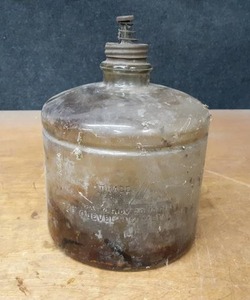 lot 1130 image: Antique Cleveland Metal Products Co Kerosene Jar