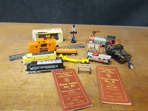 lot 1161 image: Model Railroad Cars  Engines and (2) Duluth, Missabe and Iron Range Time Tables 1966 and 1974
