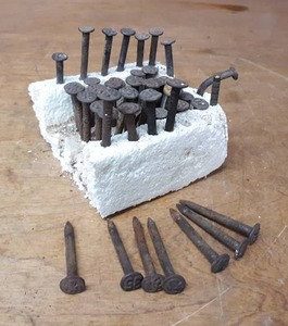 lot 1183 image: Large Lot of (42) Antique Dated Railroad Nails - All are 1930s and 1940s