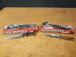 lot 1201 image: Fox Hunter and Boar Hunter Skinning Knives - Both New and about 10 Each