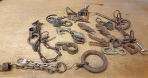 lot 1205 image: Lot of Antique Hooks, Hardware, Latches and More - Great for someone who makes metal sculptures