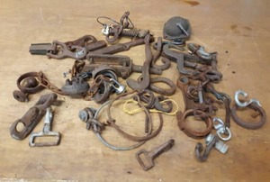 lot 1206 image: Lot of Antique Hooks, Hardware, Latches and More - Great for someone who makes metal sculptures