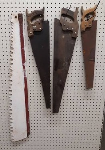 lot 1310 image: Lot of (4) Vintage Saws - From 22 to 37 Long