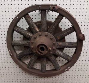 lot 1317 image: Antique Wood Spoke Wheel - About 20-12 Diameter
