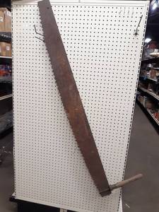 lot 1325 image: Large Antique 2-Man Saw - Missing 1 Handle - Overall about 58 Long