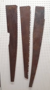 lot 1328 image: Lot of (3) Antique Saw Blades - Longest is about 52 Long