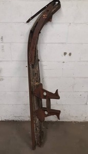 lot 1330 image: Antique Wagon Ski - About 65 Long Overall - Wood is pretty Rotted - Matches the skis in lot 1001