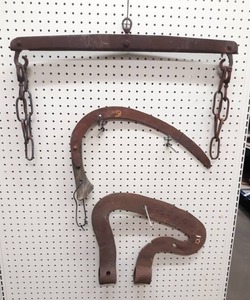 lot 1342 image: Antique Steel Evener and Farm Tools